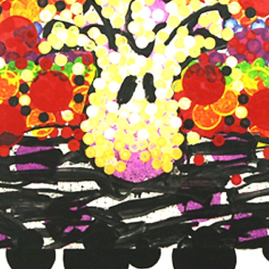 トム・エバハートの絵画作品　タイトルは、CALMLY INSANE IN MY NEST